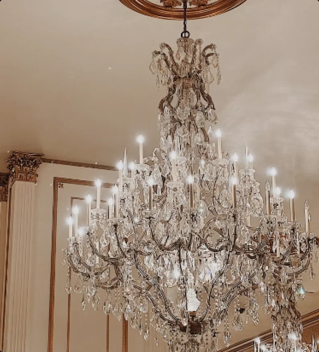 Intricate floral and lighting setup